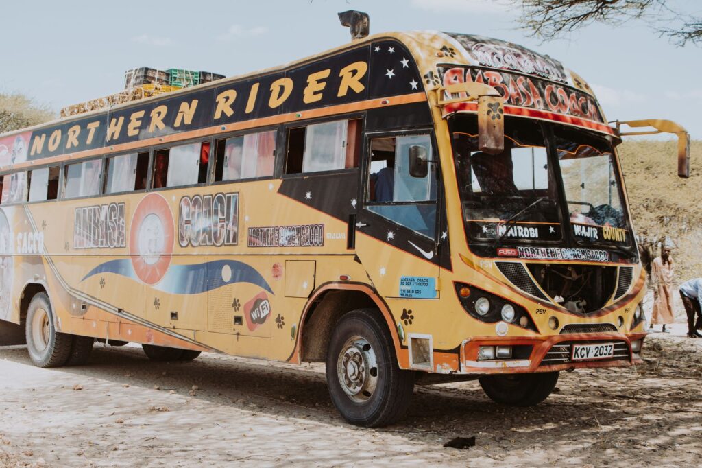 A truck carries household belongings during a professional moving service in Kenya.