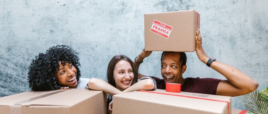 Generated for: African movers packing boxes