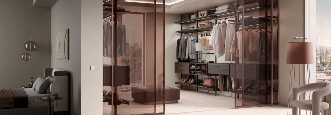A moving truck with protective equipment for transporting luxury designer wardrobes.