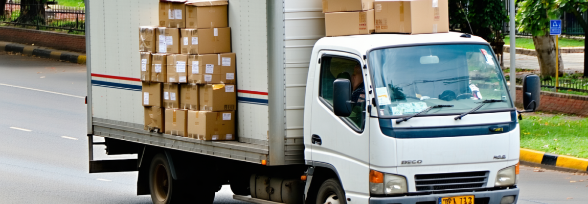 Professional movers in Nairobi, Kenya, safely loading boxes into a truck for a fast relocation.