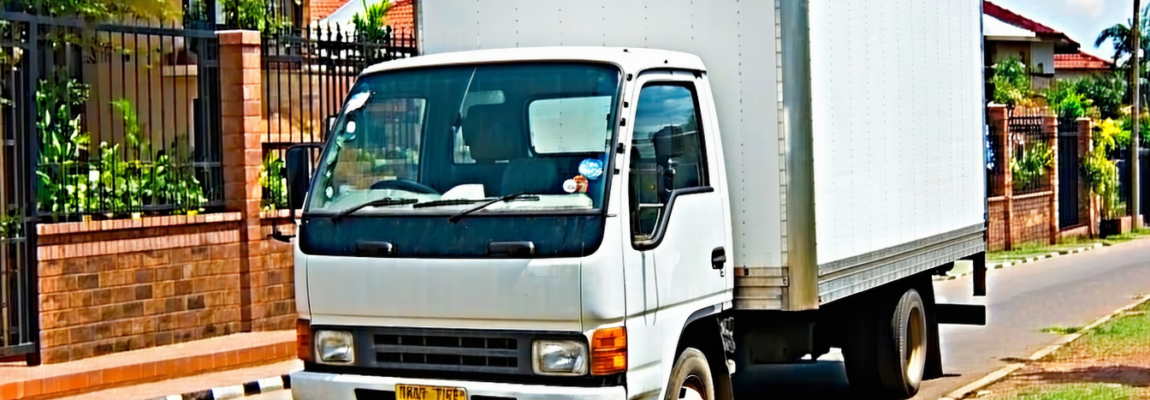 Professional movers loading cardboard boxes into a moving truck in Nairobi.