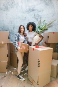 Professional movers carrying boxes during a house or office move in Athi River, Kenya.